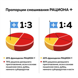Рацион ПЛЮС. Фрикадельки к мясу для средних и крупных собак. Натуральный корм