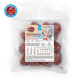 Рацион ВФ2 с индейкой (0.4 кг). Фрикадельки для собак и кошек. Натуральный корм